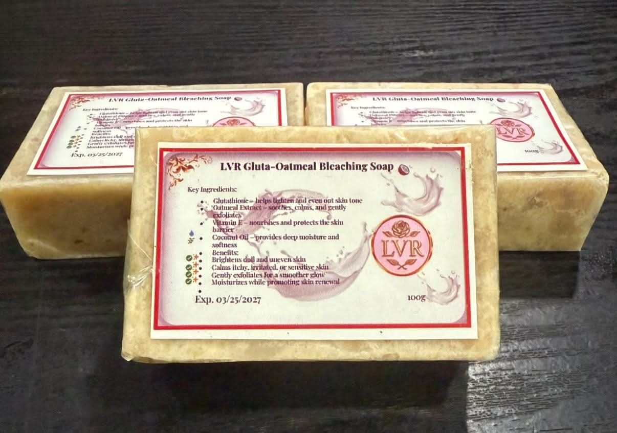 Gluta-Oatmeal Soap- LA-VIDA-ROSA LVR 1 LVR Gluta-Oatmeal Whitening Soap – Gentle Brightening & Moisturizing Bar For Sensitive Skin